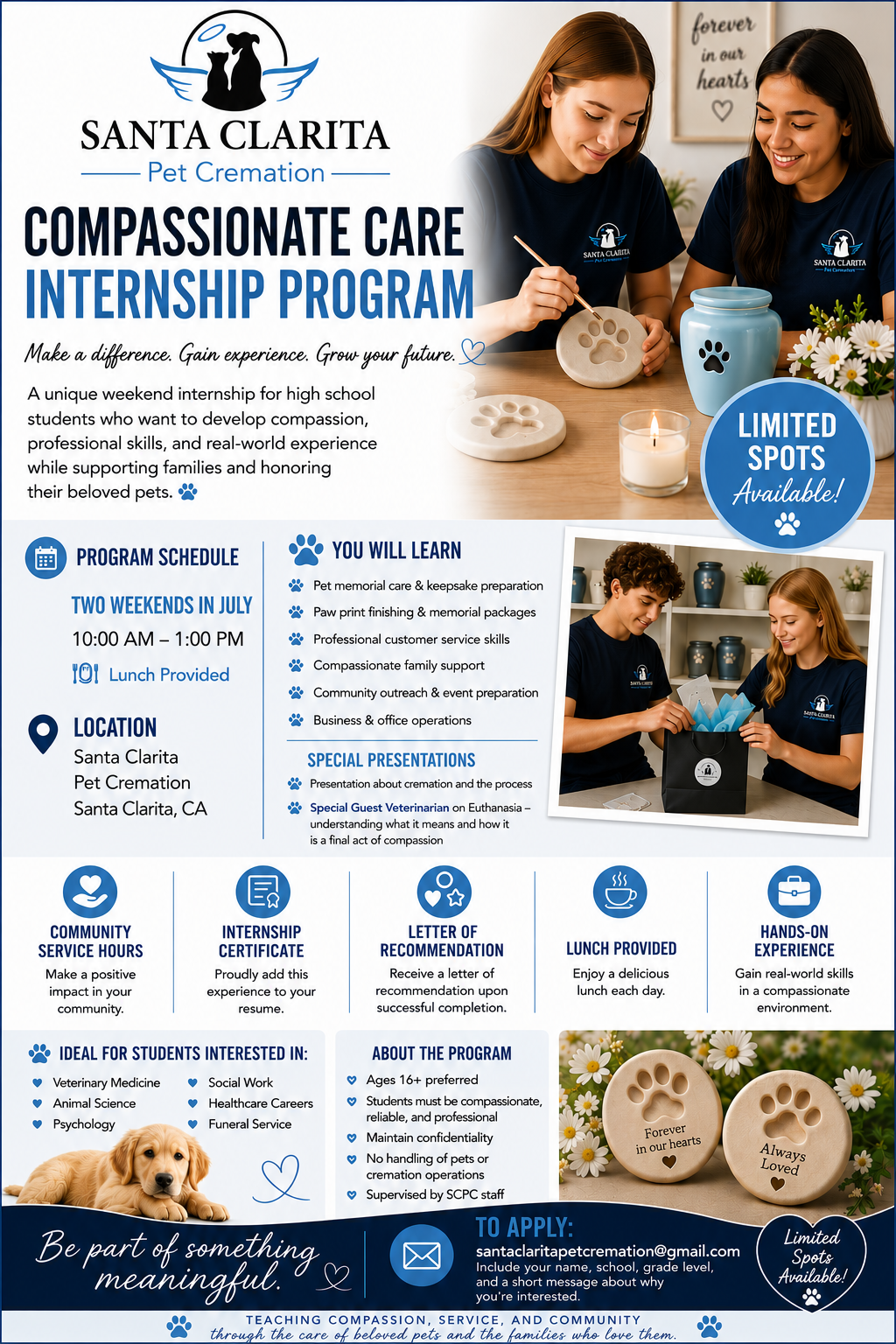 Summer Internship Program at Santa Clarita Pet Cremation: Inspiring the Next Generation of Compassionate Pet Care Professionals